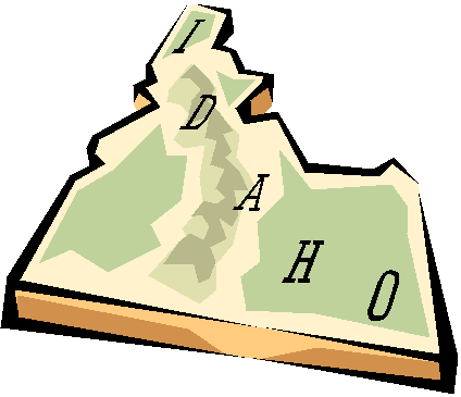 Three dimensional map of Idaho.